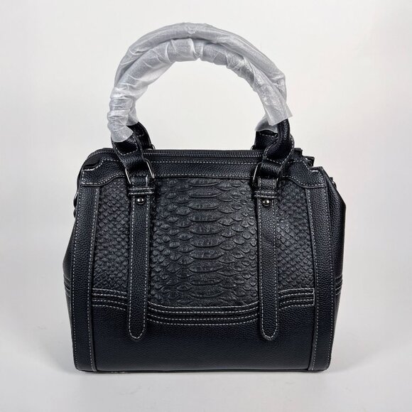 Verano Hill Katie Temperament Tote – Black Patterned Structured Bag - Picture 1 of 4